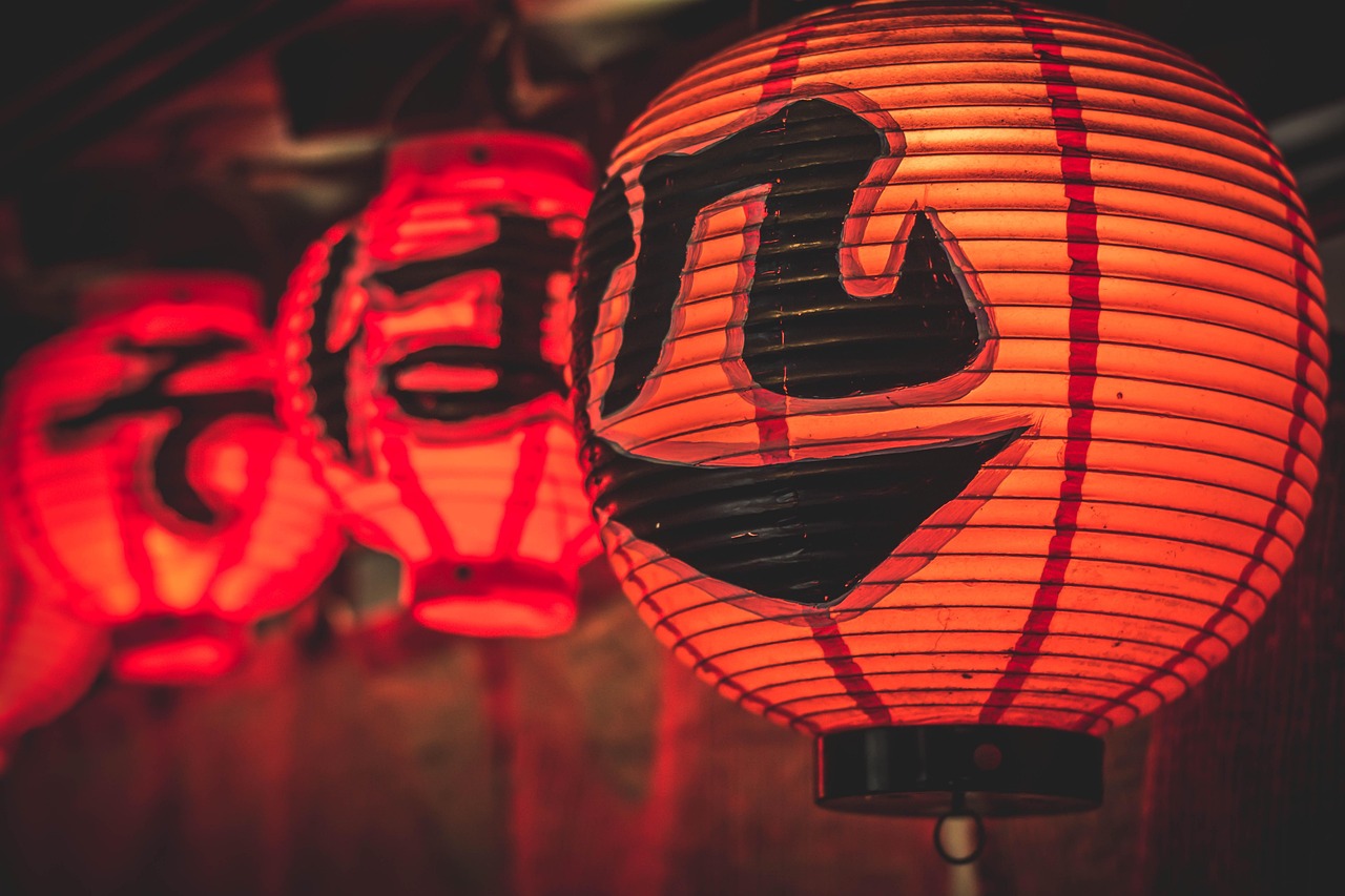 京都の提灯の夜景