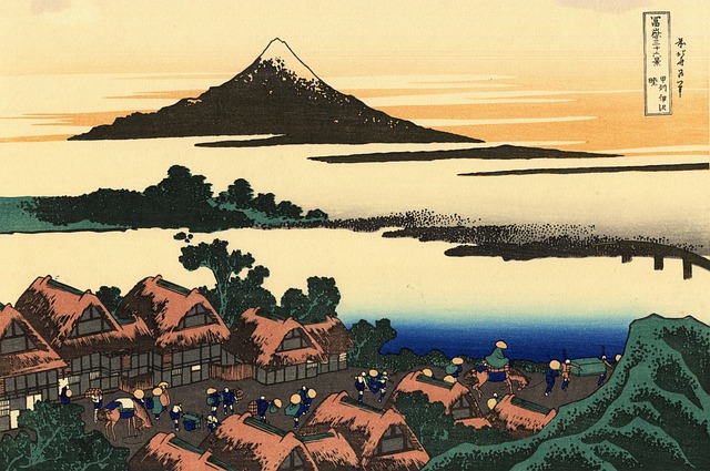 浮世絵風の風景画